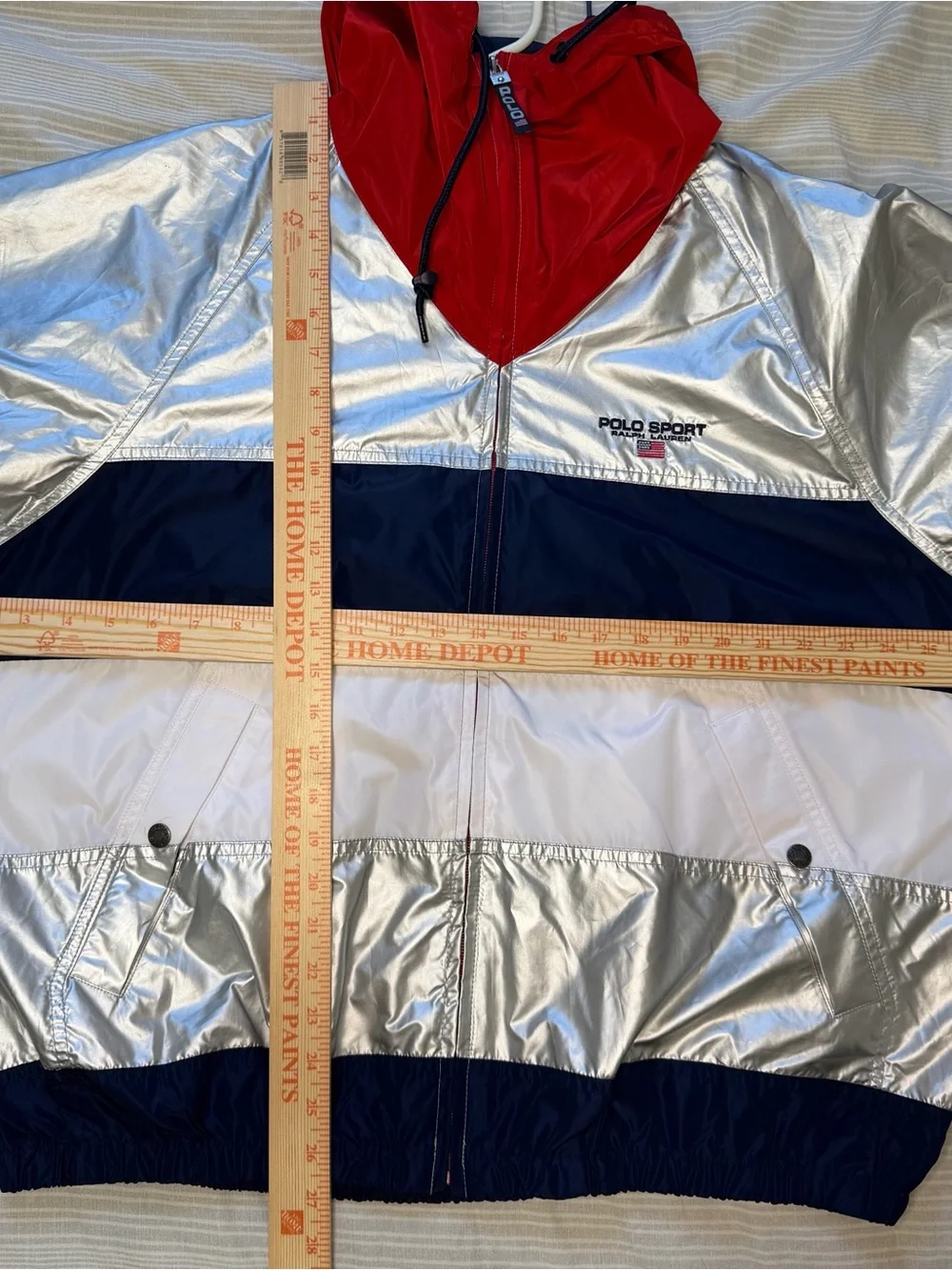 Polo Sport Ralph Lauren Limited Edition Olympic Windbreaker Silver Men’s Medium - Picture 3 of 5